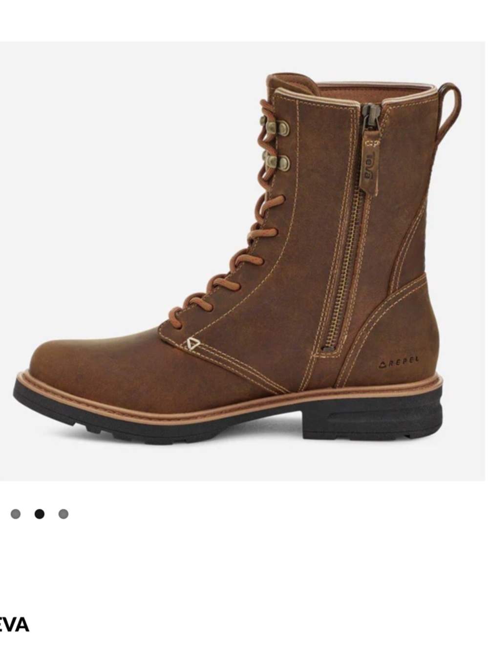 TEVA Women's Rowena Lace Boot Honey Brown Size 10 - Picture 3 of 13